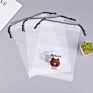 Lovely Recycled Convenient Plastic Storage Bag Waterproof Clear Durable for Daily Life Drawstring Bag