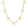 Lozrunve 925 Sterling Silver Gold Silver Plain Bar Statement Charm Necklace Choker Necklace