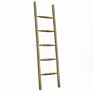 Luckywind Design Gery Wall-Leaning Rustic Farmhouse Wood Blanket Ladder