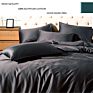 Luxury 100% Egyptian Cotton Duverts Solid Color Satin Bedding Sets Black Bed Set