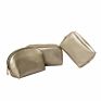 Luxury 3 Sizes Cosmetic Bag Set Waterproof Toiletry Bag Set Metallic Pu Leather Cosmetic Bag Set for Makeup