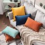 Luxury Boho Throw Pillow Covers 18 X 18 Tassel Macrame Cushion Cover Handmade Home Decor