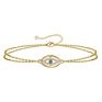 Luxury Classic Layer Evil Eye Charm Bracelet for Women Shiny Princess Cut Cubic Zircon Cz Adjustable Bangles Copper Jewelry Gift