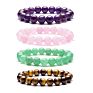 Luxury Feng Shui Rose Quartz Jade Stone Bead Bracelets Simple Men's Natural Gems Stone Healing Crystal Bracelet