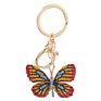 Luxury Gold Metal Alloy Insect Rhinestone Butterfly Keychain Accessories for Women