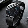 Luxury Men's Business Calendar Watch Ultra Thin Thin Stainless Steel Mesh Belt Quartz Wrist Watch Men Watches