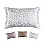 Luxury Queen Size Leopard Print Satin Pillow Covers with Envelope Closure
