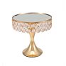 Luxury round Gold Mirrored Metal Serving Tray Makeup Jewelry Organizer Tray