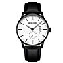 Luxury Stainless Steel Wristband Black Movement Unisex round Quartz Watch