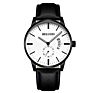 Luxury Stainless Steel Wristband Black Movement Unisex round Quartz Watch