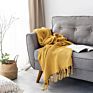 Luxury Throw Blanket Woven Knit Blanket Cozy 100% Cotton Decorative Blanket with Tassels for Couch Bed Sofa 130X170Cm