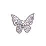 Luxury Women Finger Jewelry Statement Zircon Large Hollow Out Butterfly Shaped Open Adjustable Ring