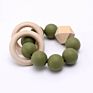 Macrame Teether Ring Silicone Teething Baby Silicone Rattle Teether