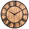 Made Rustic Whitewashed Wood and Metal Retro Wall Clocks for Home Decoration