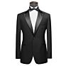 Made Stain Bomber Groom Wedding Men's Tuxedo, Black Slim Fit Formal Tuxedo Suit