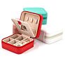 Makeup Leather Jewelry Travel Display Case Organizer Mirror Storage Box with Zipper Portable Jewellery Bracelet Ring Box