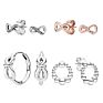 Marfend Earring Infinity Knot Stud Earrings with Crystal for Women Wedding Fit Pan Jewelry Gift 925 Sterling Silver