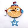 Marine Submarine Pendulum Wall Clock with Swinging Tail Children Wall Clocks for Bedroom Creative Gift for Kids Size:28X38.5Cm