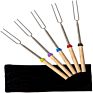 Marshmallow Sticks Kit Extending Roaster 32 Inch Set of 8 Telescoping Stainless Steel Smores Skewer