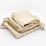 Medium Eco-Friendly Reusable Natural Double-Stitched Strength Organic Cotton Mesh Produce Bag for Fruit Ladies (25X30Cm)