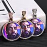 Memory Photo Frame Medallions Necklace&Pendant in Silver with Tennis Chain Hip Hop Jewelry Personalized Cubic Zircon Gift