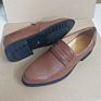 Men Genuine Leather Brown Work Professional Manager Safety Shoes for Hotel Staff Bank Staff