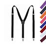 Men Print Solid Color Rainbow Suspenders Adjustable Elastic Brace Suspenders Straps