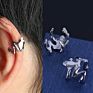 Men Punk Animal Ear Clips Silver Color Cartilage Earrings Party Jewelry Cute Small Frog Ear Cuffs for Women