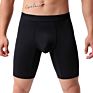 Men's Boxer Brief Long Leg Breathable Ice Silk Soft Underwear