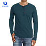 Men's Casual Slim Fit Long Sleeve Henley T-Shirts Cotton Shirts with Three Buttons