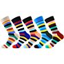 Men's Fun Dress Socks Colorful Stripe Socks for Men Cotton Patterned Socks