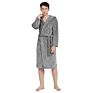 Mens Hooded Long Bath Robe Warm Plush Lightweight Robe Hotel Spa Robe for Men