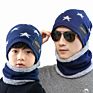 Men's Woolen Hats for Autumn and Warm Knitted Parent-Child Hat Bib Suits Warm Hats