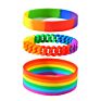 Men's Wristband Multi Color Rainbow Silicone Bracelet for Women Men Braided Chain Link Wristband