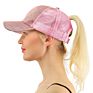 Mesh Visor Girls Ponytail Glitter Baseball Cap Women's Dad Hats