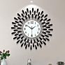 Metal 23.6 Inch Black Drop Wall Clock 3D Non-Ticking Silent Quartz Clocks