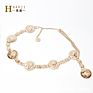 Metal Buckle Belt for Dresses Women Ladies Elastic Waist Chain Belts Female Gold Thin Belts Waistband Rt103