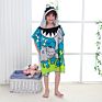 Microfiber Kids Cartoon Print Beach Towel Poncho, Children Beach Poncho, Kids Hooded Beach Poncho Towel