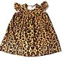 Milk Silk Children Clothing Baby Girl Ruffle Dress Beach Smoking Dress Cheetah Print Kids Girls Spring Dresses