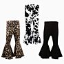 Milk Silk Cow Leopard Print Bell Bottom Baby Girls Flare Pants Kids Clothing