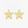 Milskye S925 Silver Jewelry for Party 18K Yellow Gold Plated Starfish Earrings