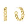 Minimalist 18K Gold Plated Stainless Steel Gold Stud Chain Earrings Hypoallergenic Women Cuban Chain Hoop Earrings