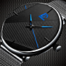 Minimalist Men's Ultra Thin Watches Simple Men Business Stainless Steel Mesh Belt Quartz Watch Relogio Masculino