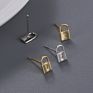 Sterling Silver Jewelry 925 Gold Plated Tiny Lock Earring Stud