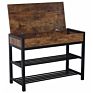 Modern 3-Layer Black Metal Legs Shoes Rack with Storage