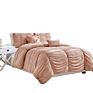 Modest Luxury 5Pc Elastic Embroidery Comforter Set with Decorative Pillows Bedding Set