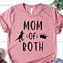 Mom off Both Print Womens Blouse Short Sleeve T Shirts and Tops Shirts Women Shirts