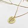 Monstera Plant Tropical Necklace Jowelri Minimalista Sets Stainless Steel De