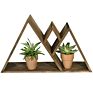Mountain Hanging Decor for Wall or Table Top Rustic Wood Triangle Shelves Floating Shelf Home Decor