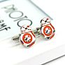 Movie Jewelry War Star Bb8 Robot Enamel Metal Cufflinks